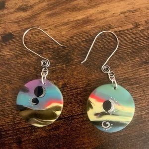 Handmade, unique clay polymer earring set
